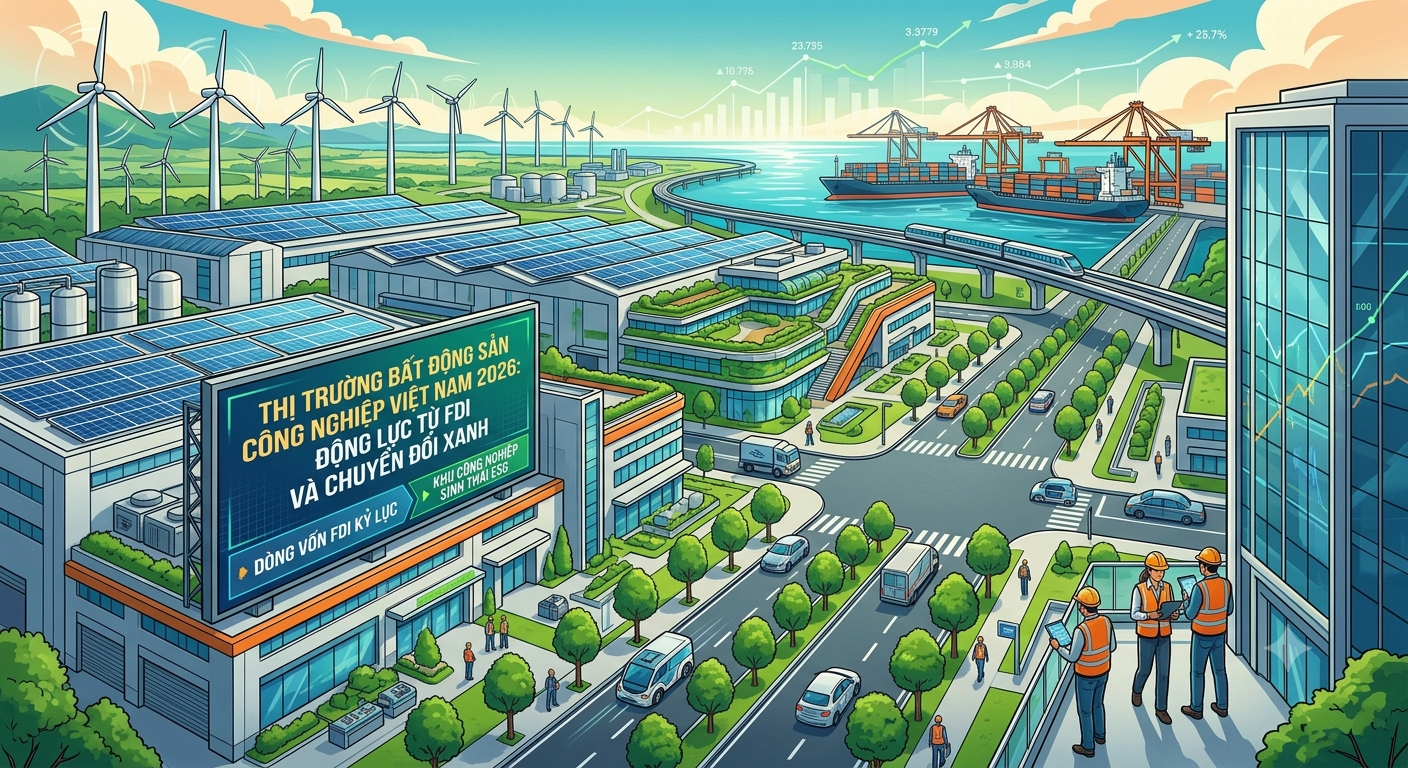 Thị trường Bất động sản Công nghiệp Việt Nam 2026: Động lực từ dòng vốn FDI chất lượng cao và làn sóng "chuyển đổi xanh"