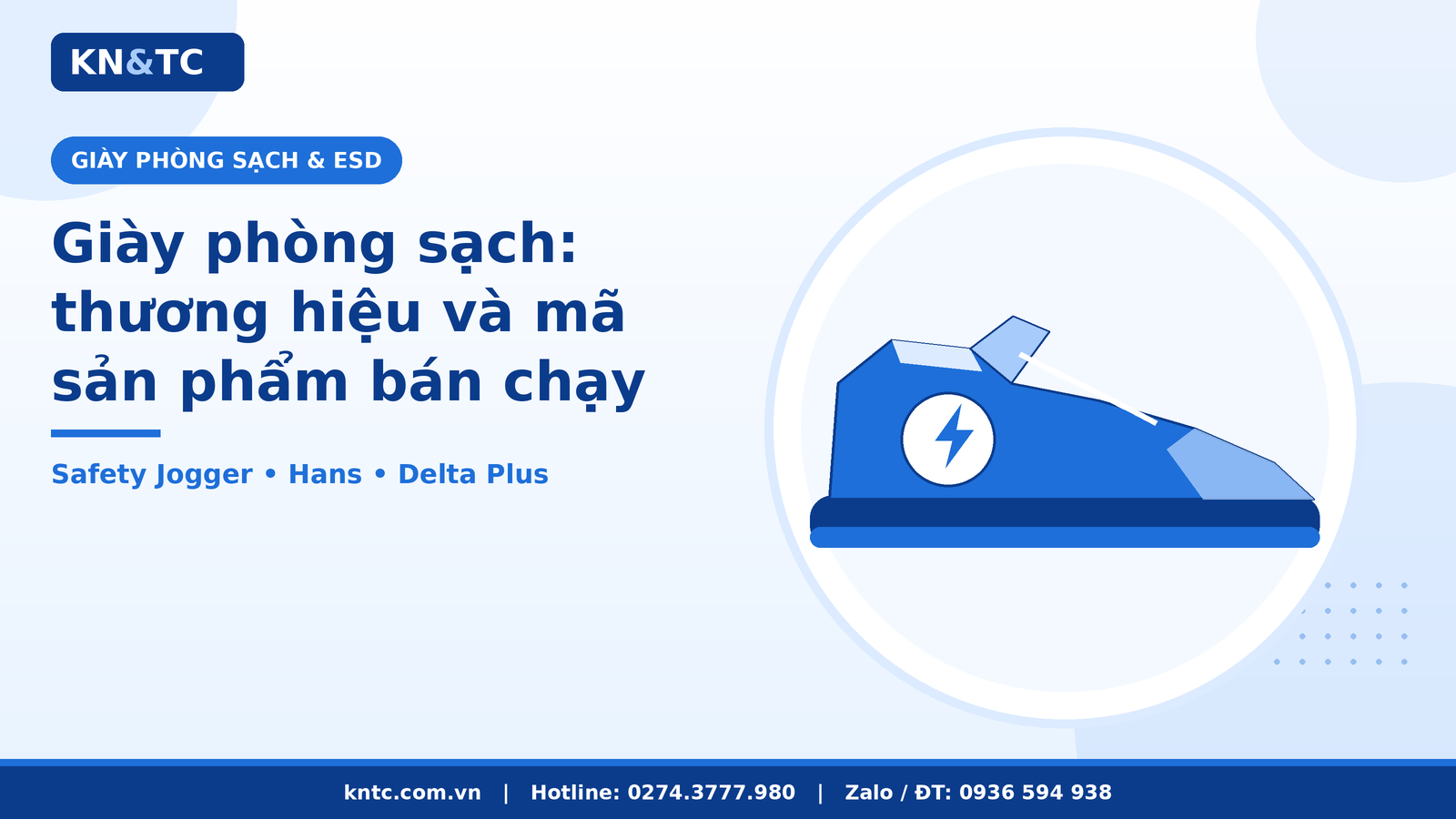 Giày phòng sạch ESD: thương hiệu, mã bán chạy | KN&TC
